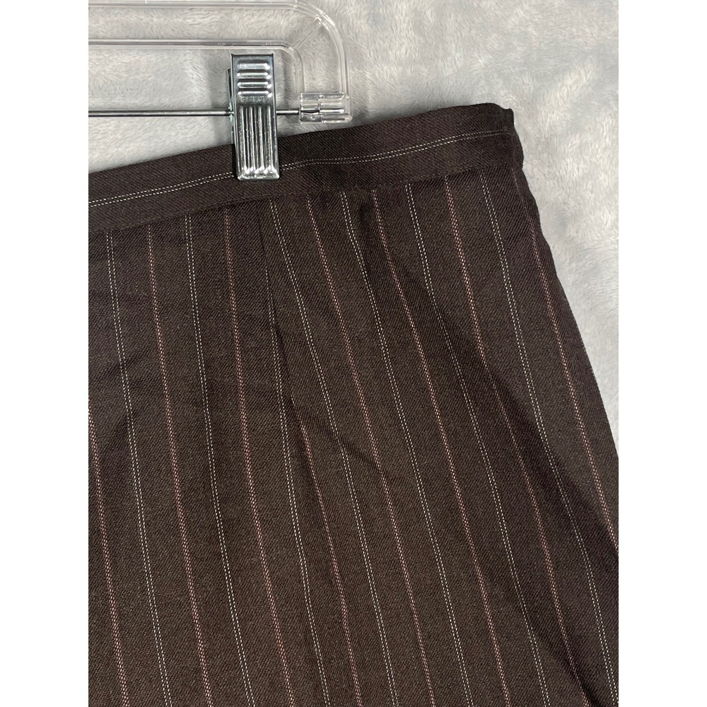 Alfred Dunner Vintage Charm Sable Brown Pinstripe Wool Blend Pants Lined 20 NWT